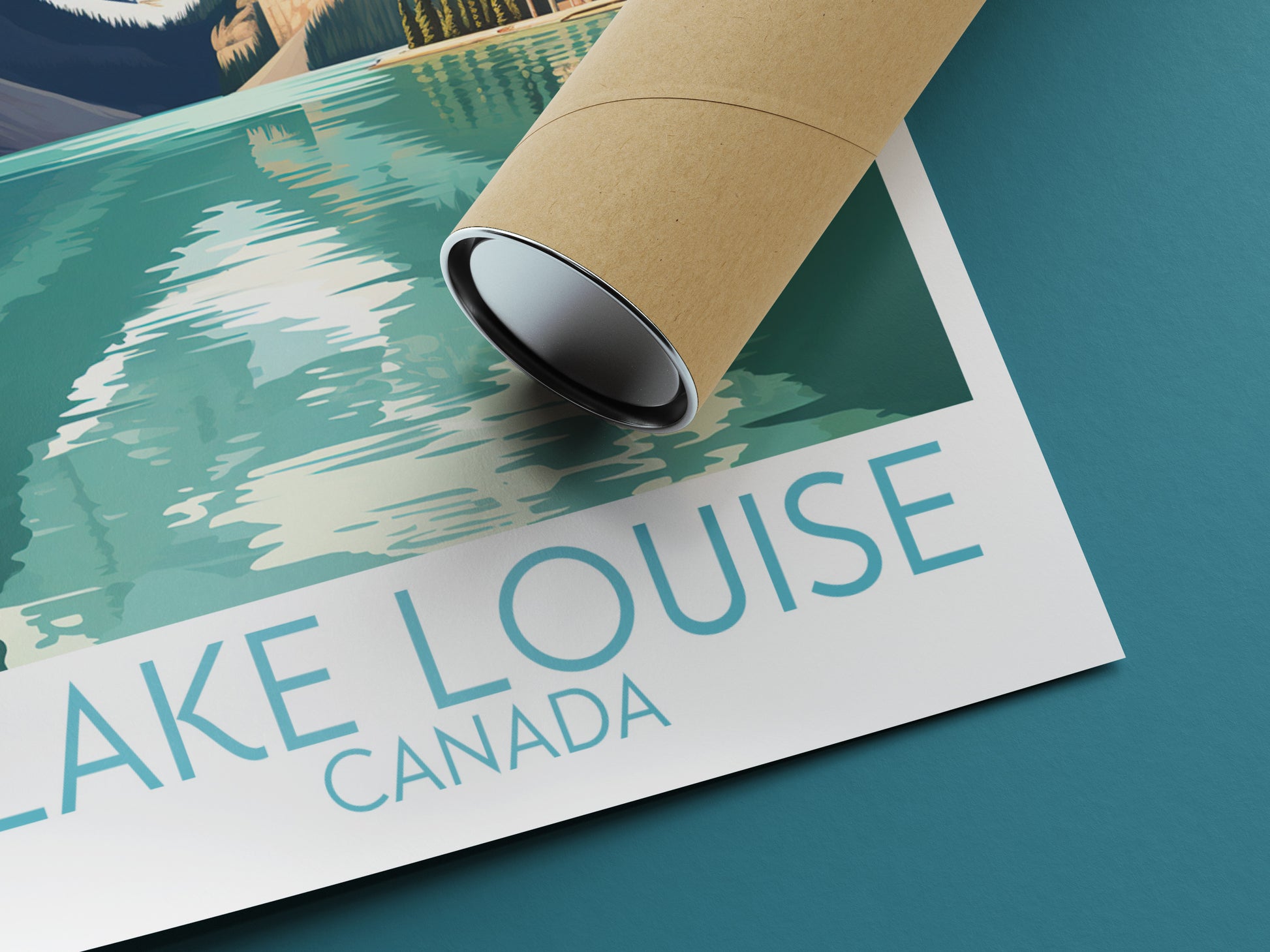 lake louise travel poster rolled canada