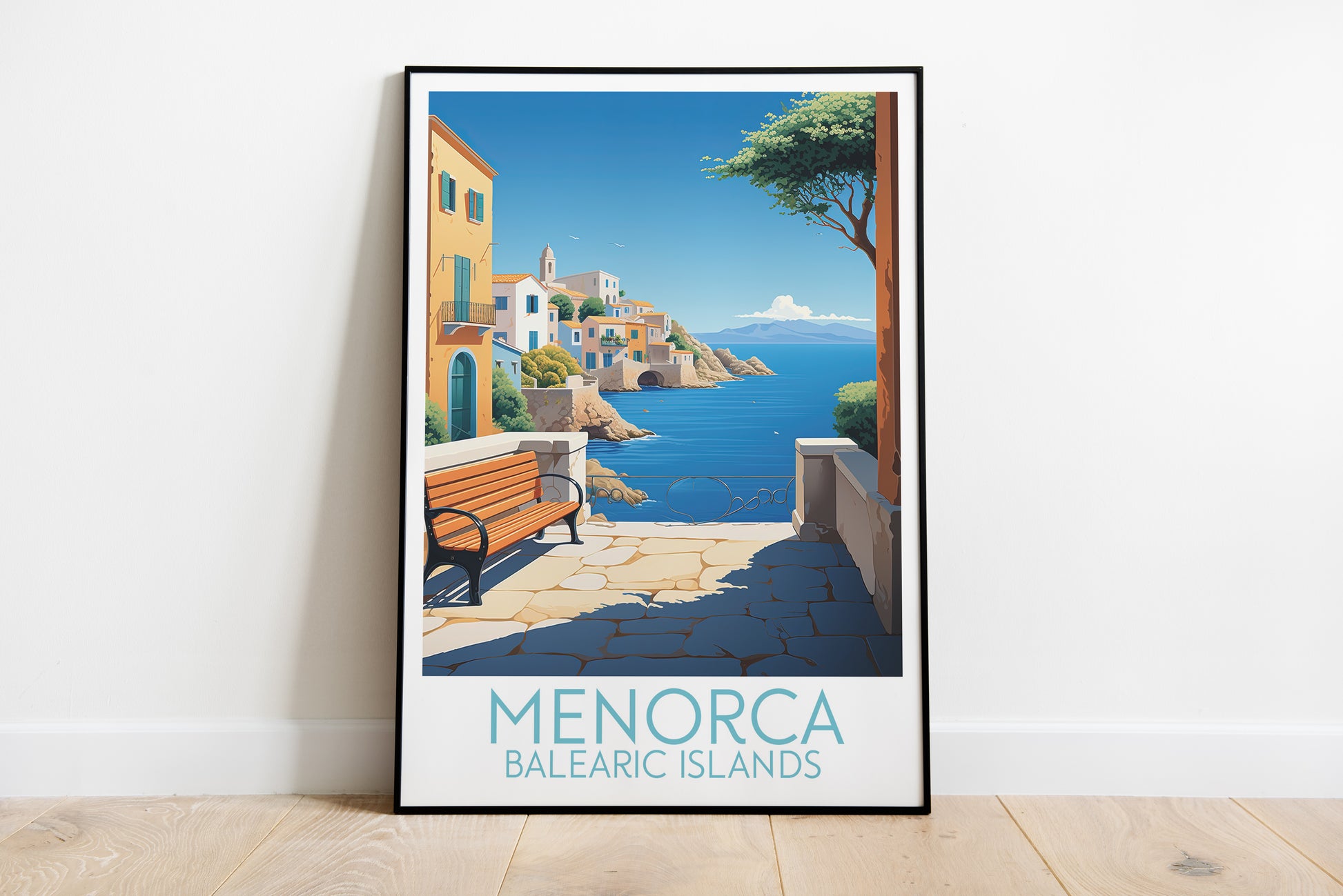 menorca travel poster on the ground balearic islands