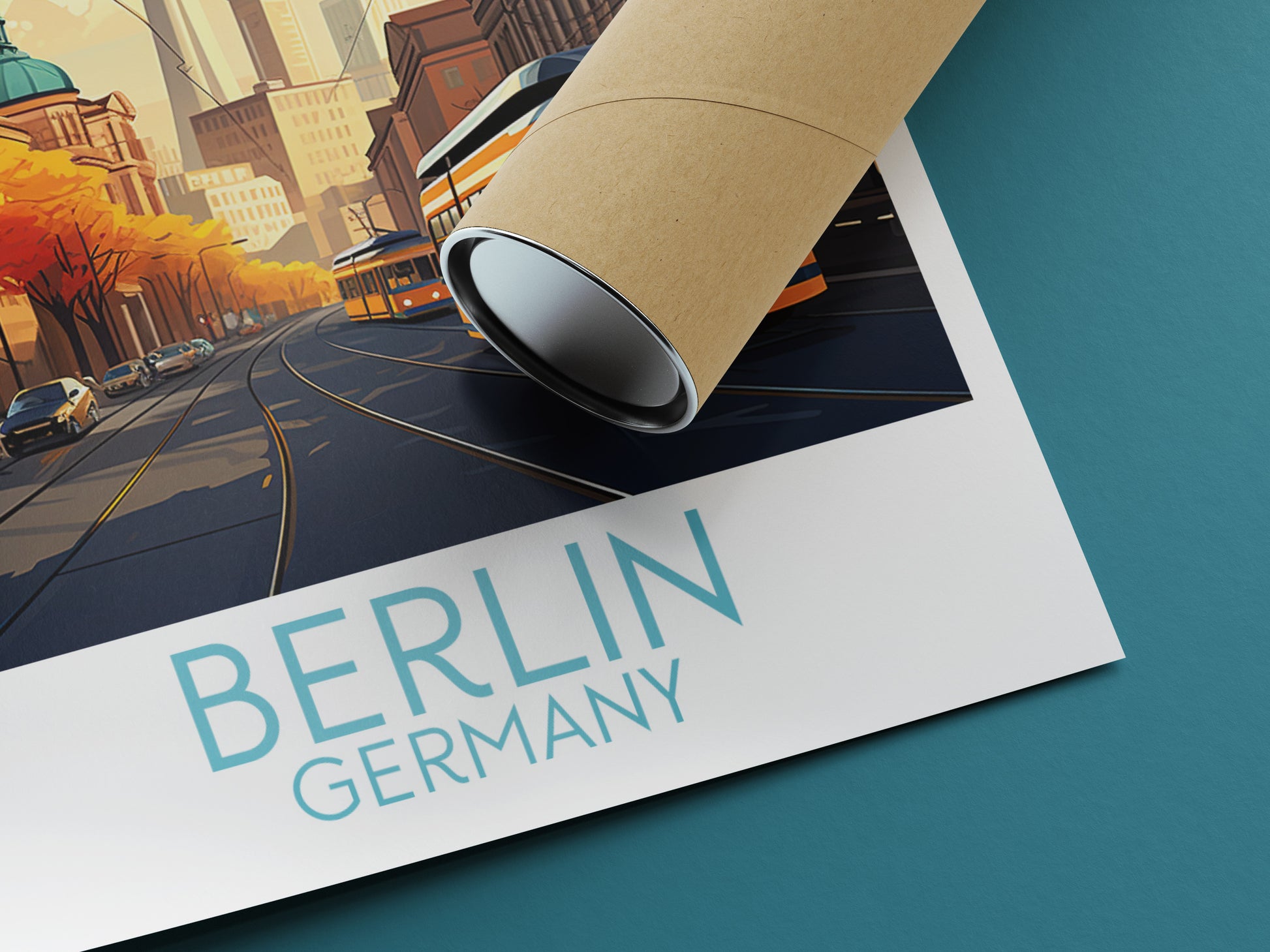 berlin travel poster rolled germany