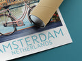 amsterdam travel poster rolled netherlands