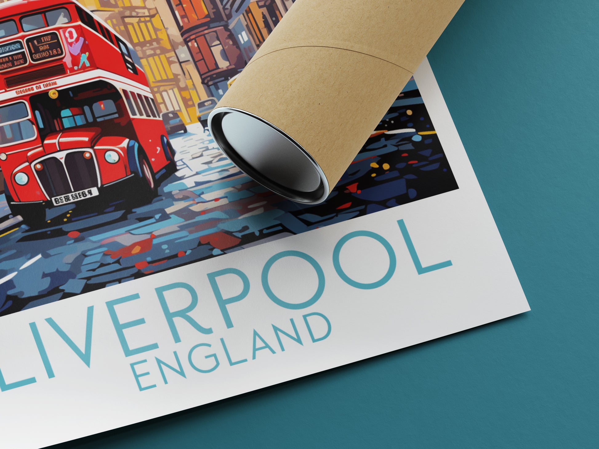 liverpool travel poster rolled england