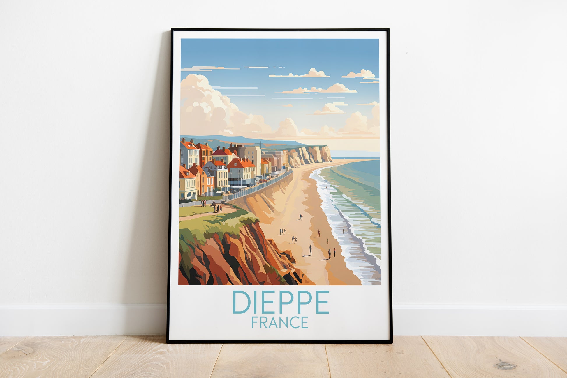 dieppe travel poster on the ground france