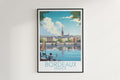 bordeaux travel poster hanged on the wall france