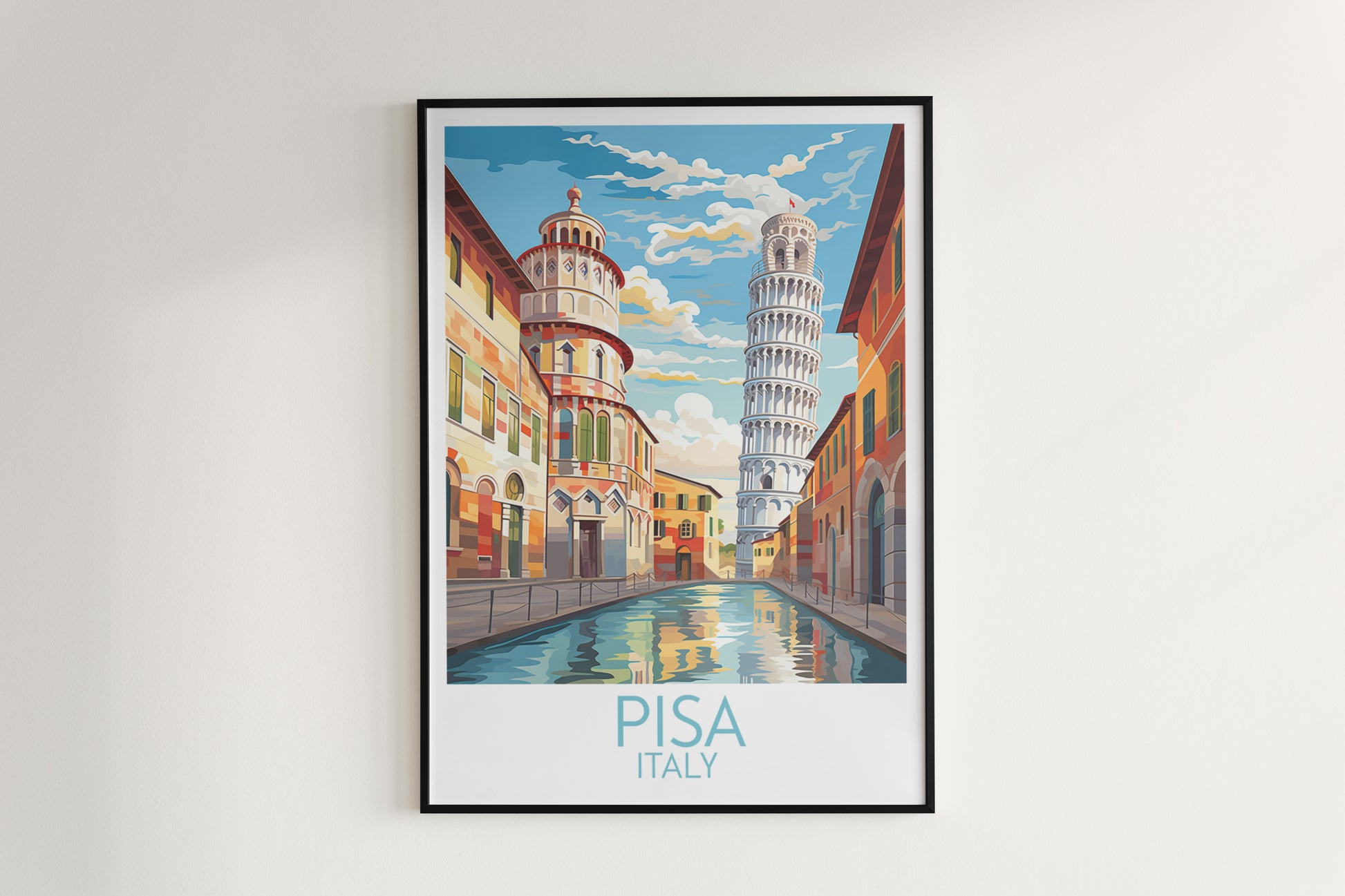 pisa travel poster hanged on the wall italy