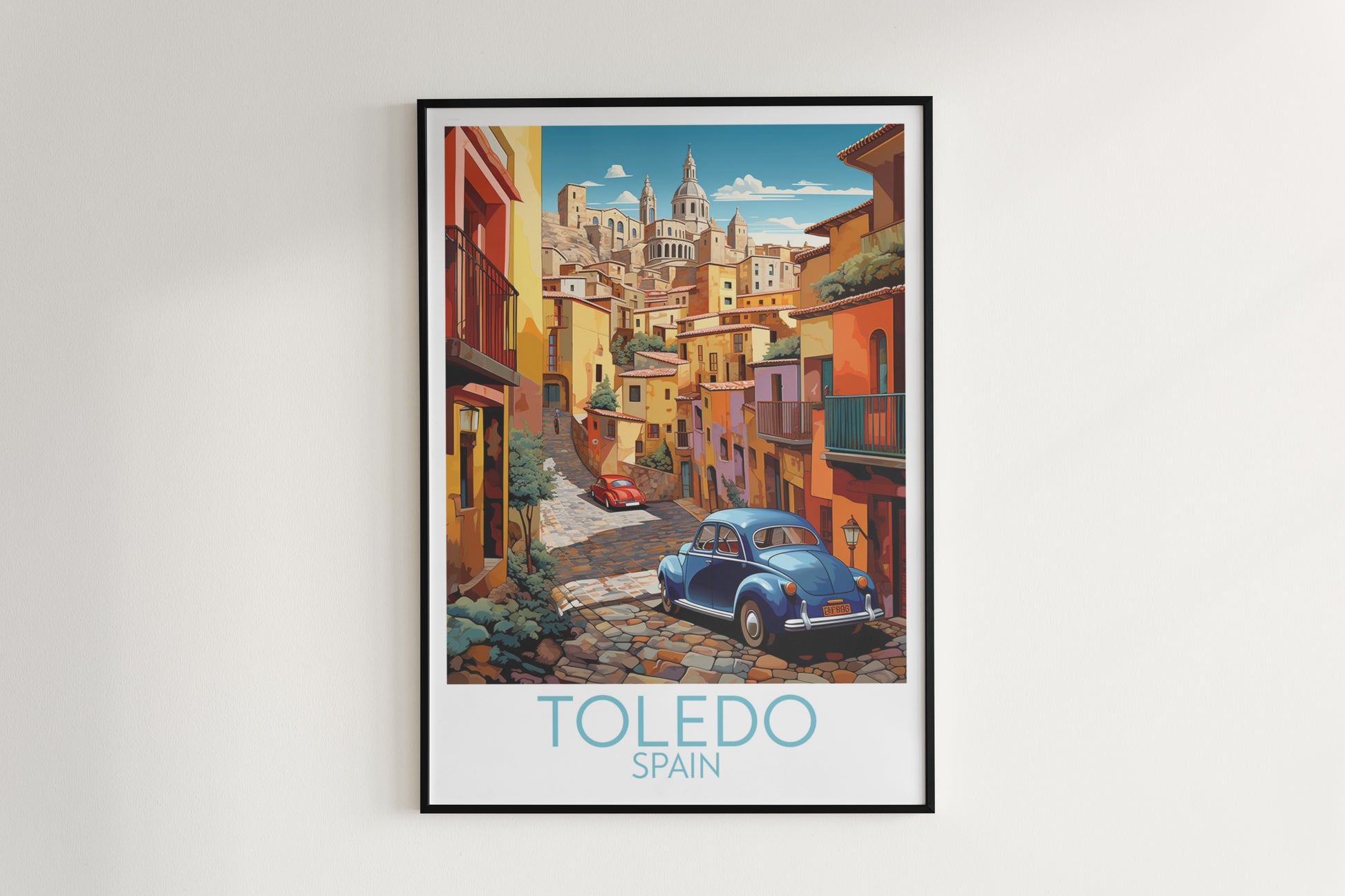 toledo travel poster hanged on the wall spain