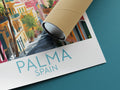 palma travel poster rolled spain