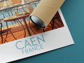 caen travel poster rolled france