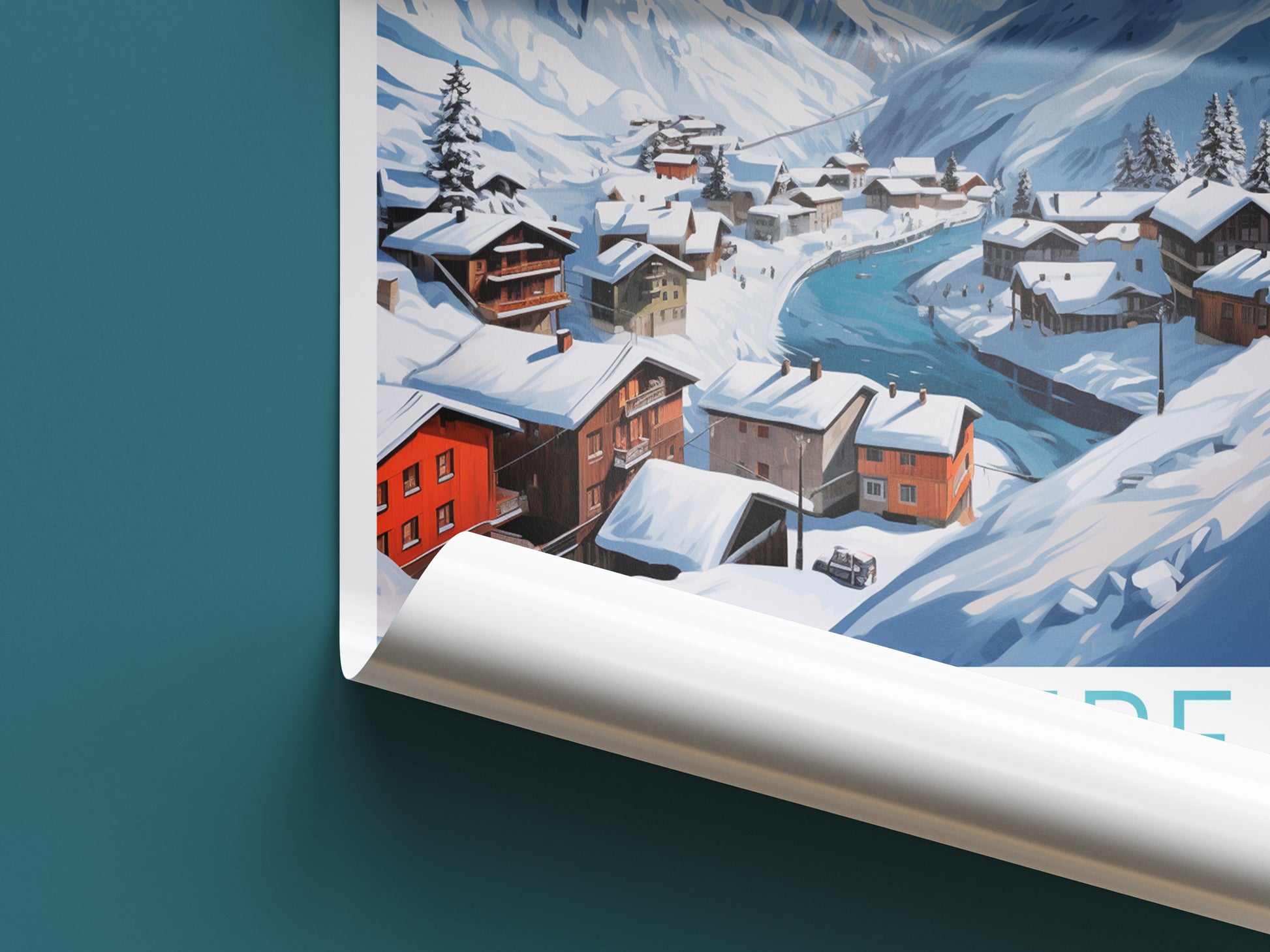 val disere travel poster roll up france