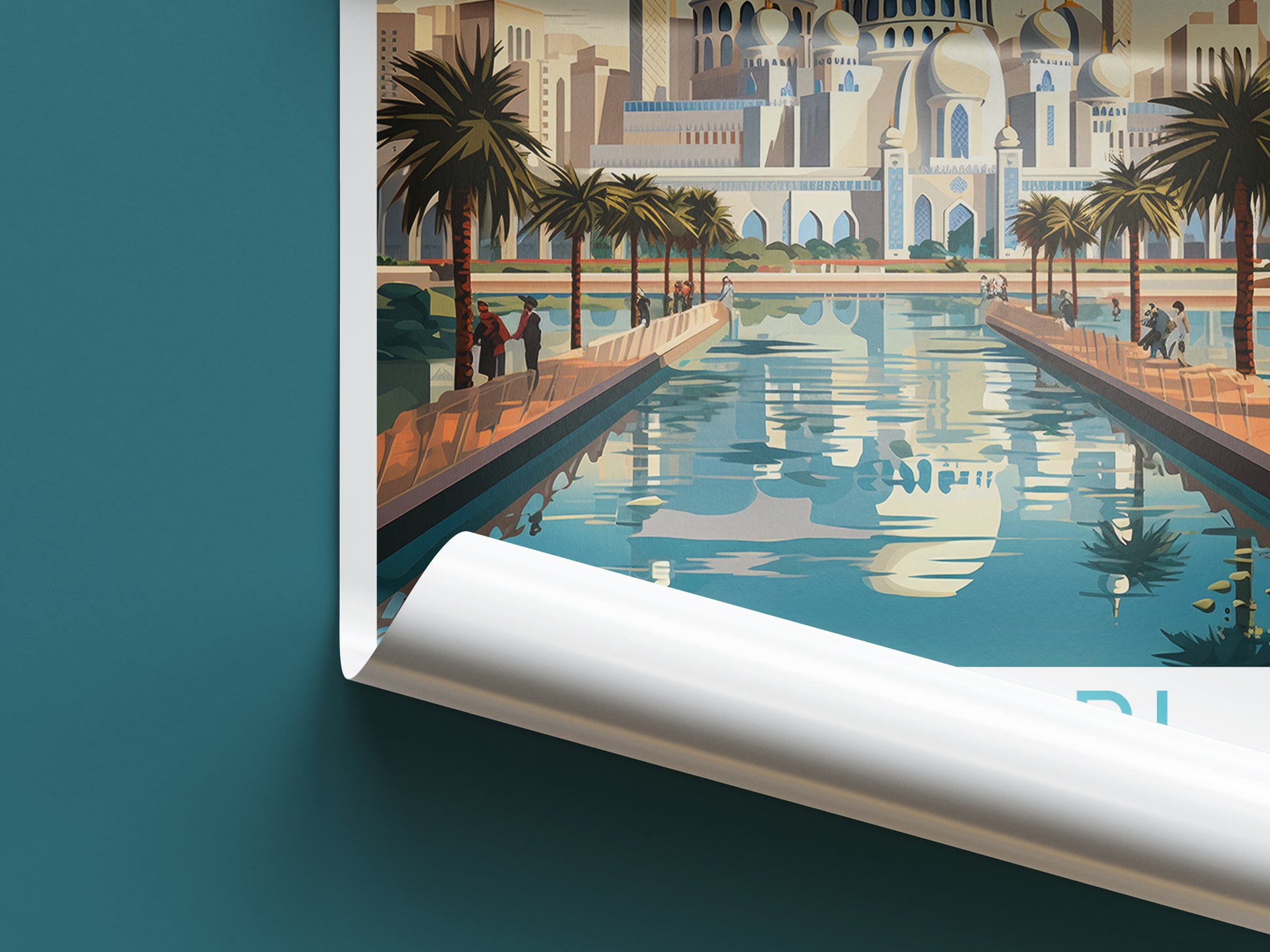 abu dhabi travel poster roll up united arab emirates