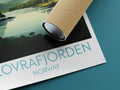 lovrafjorden travel poster rolled norway