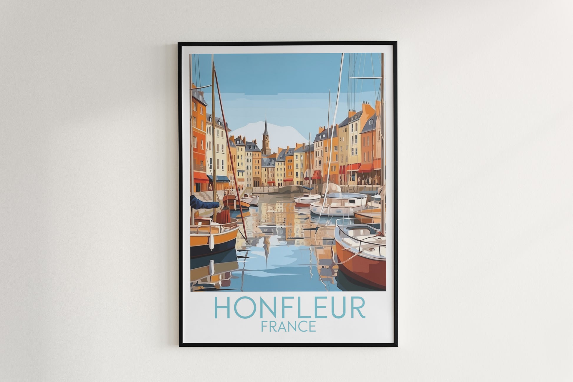 honfleur travel poster hanged on the wall france