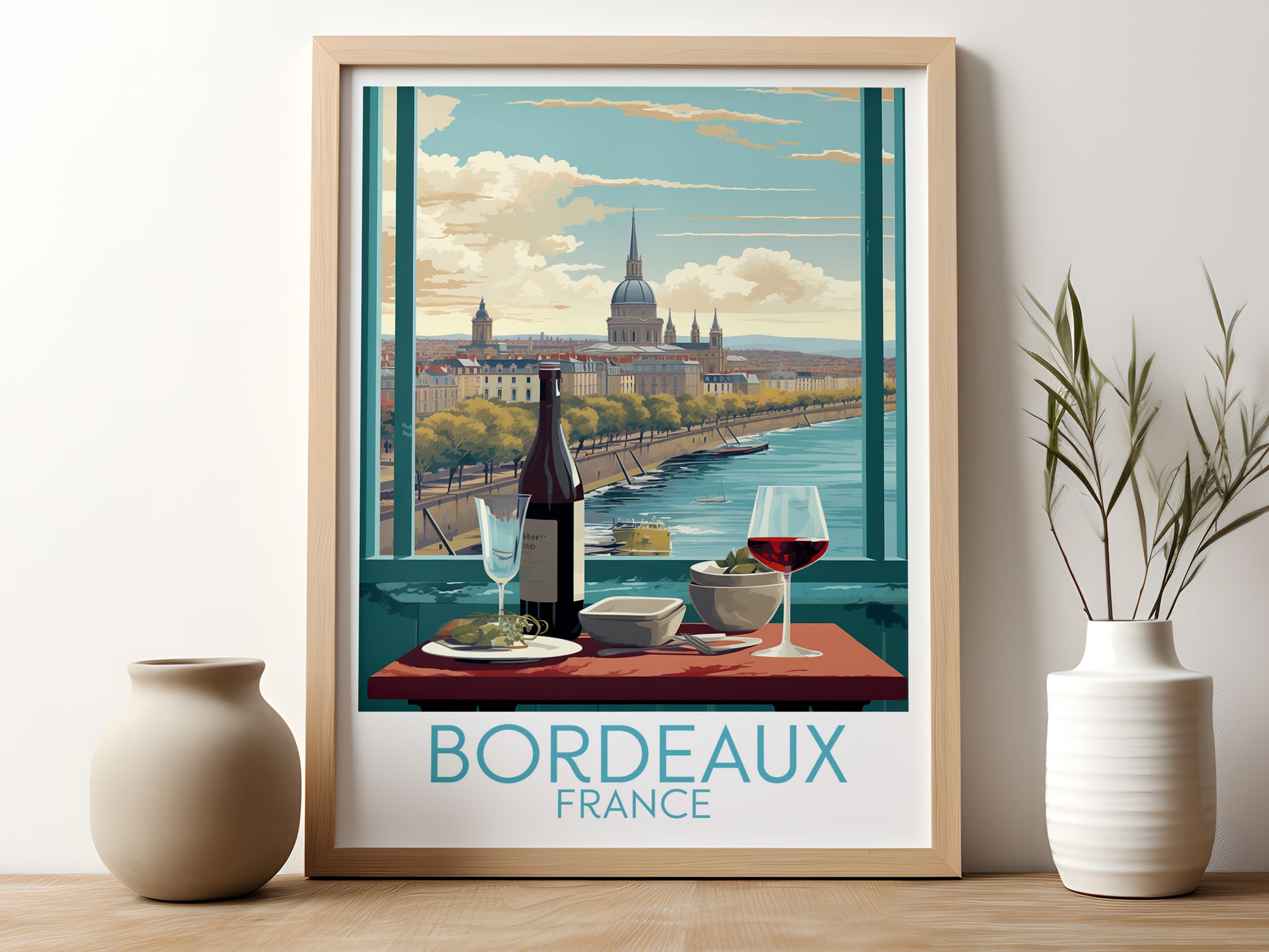 bordeaux travel poster for kitchen france