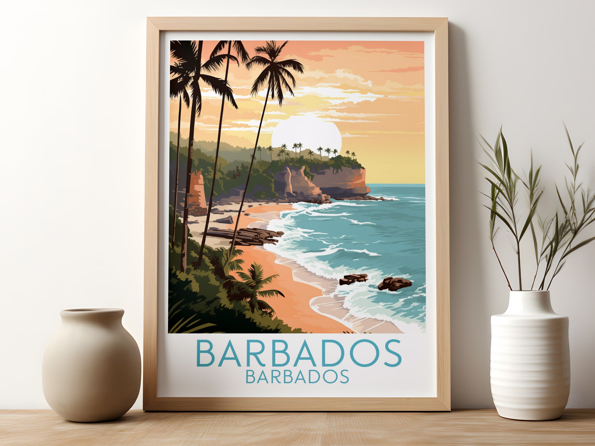 barbados travel poster for kitchen barbados