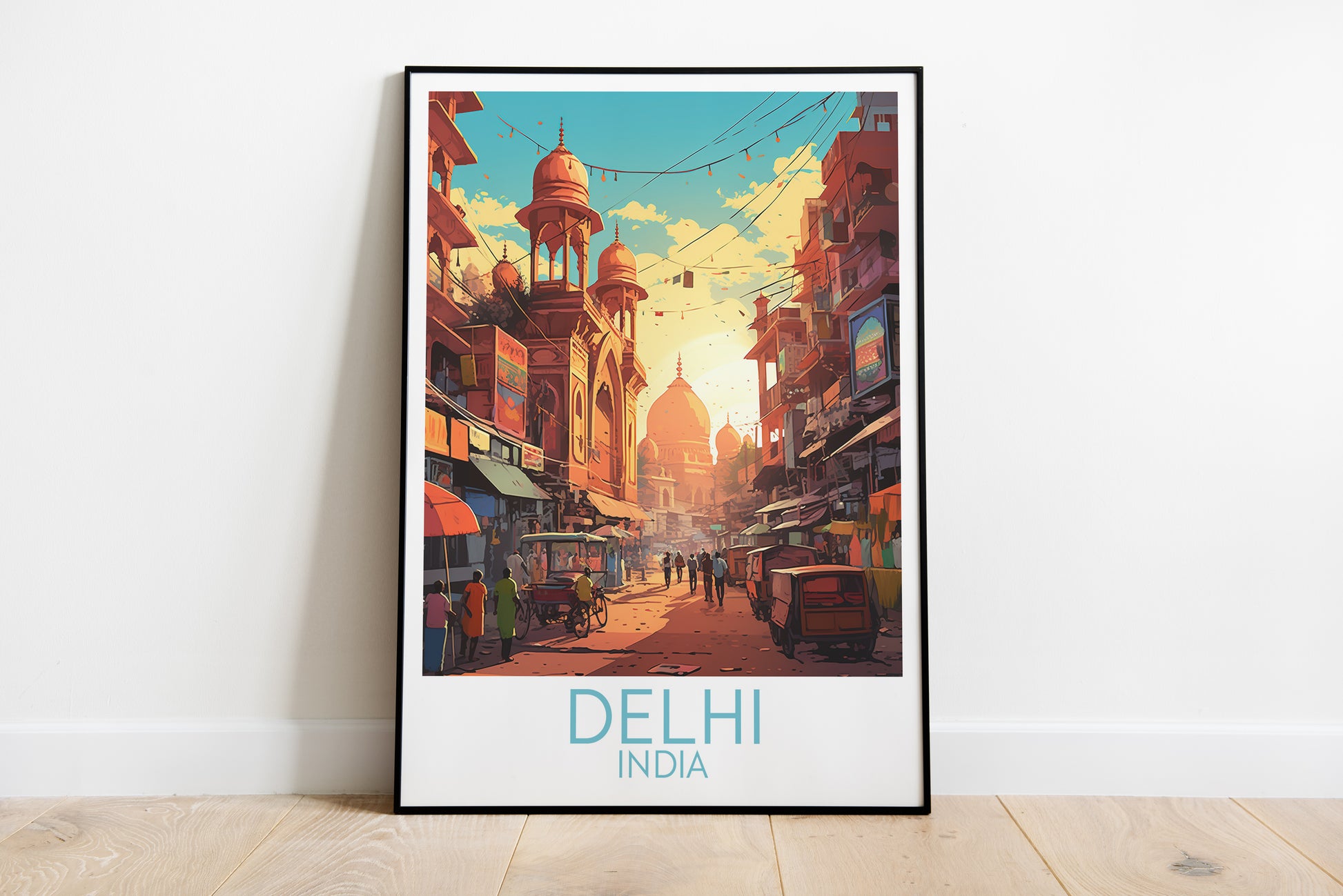 delhi travel poster on the ground india