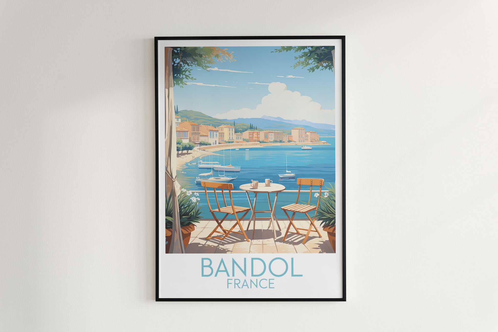 bandol travel poster hanged on the wall france