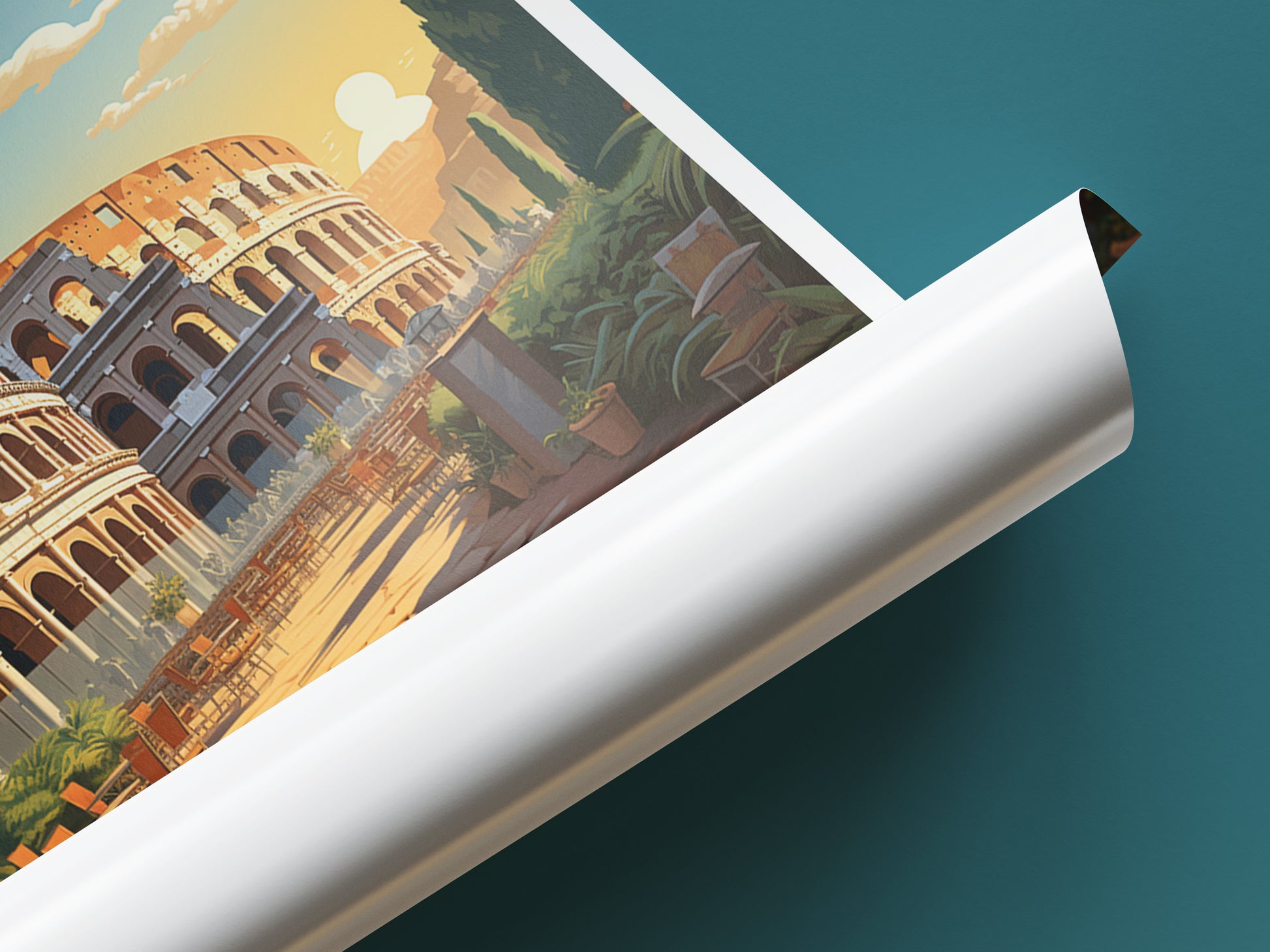 rome travel poster tube italy