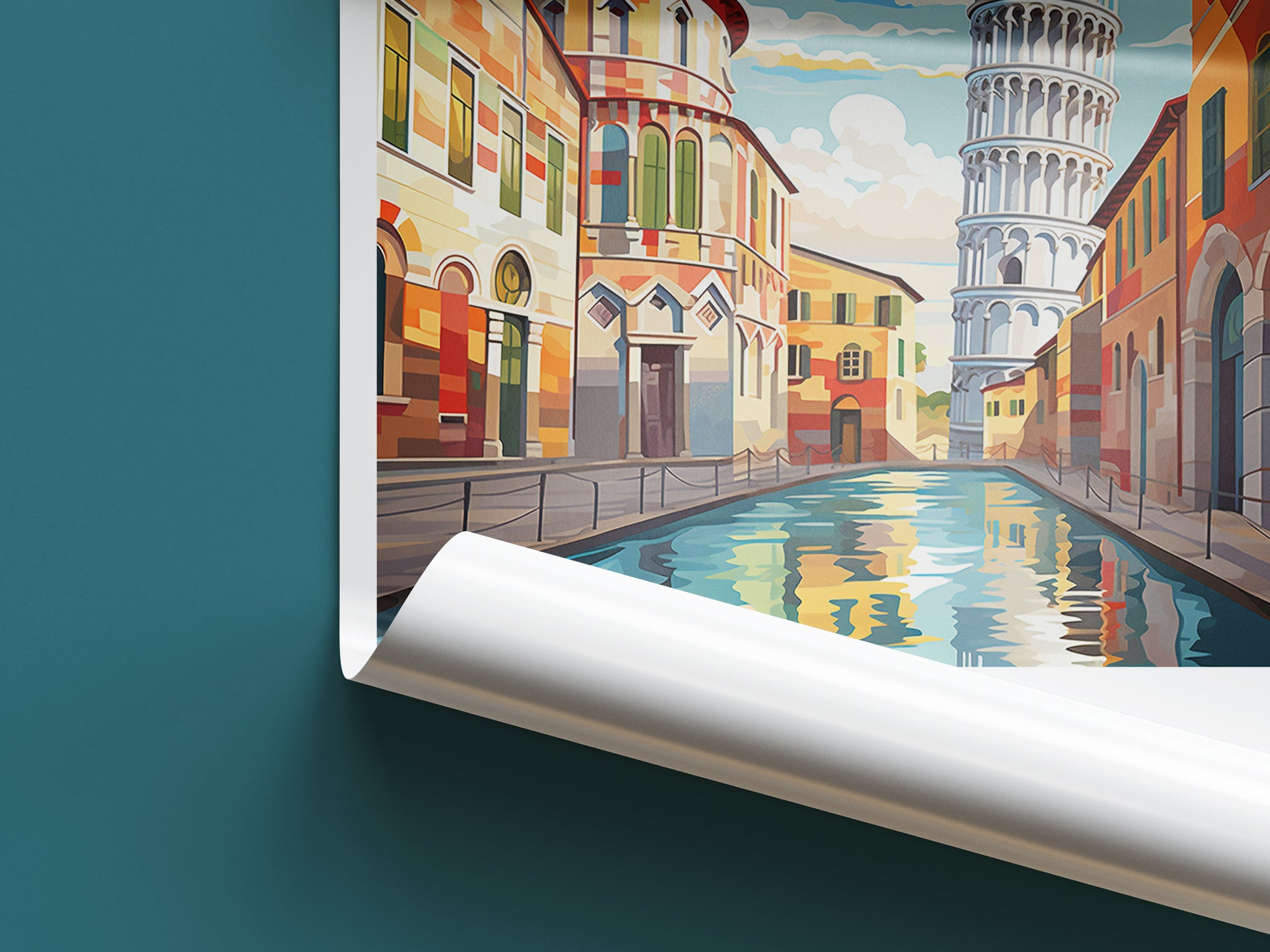 pisa travel poster roll up italy