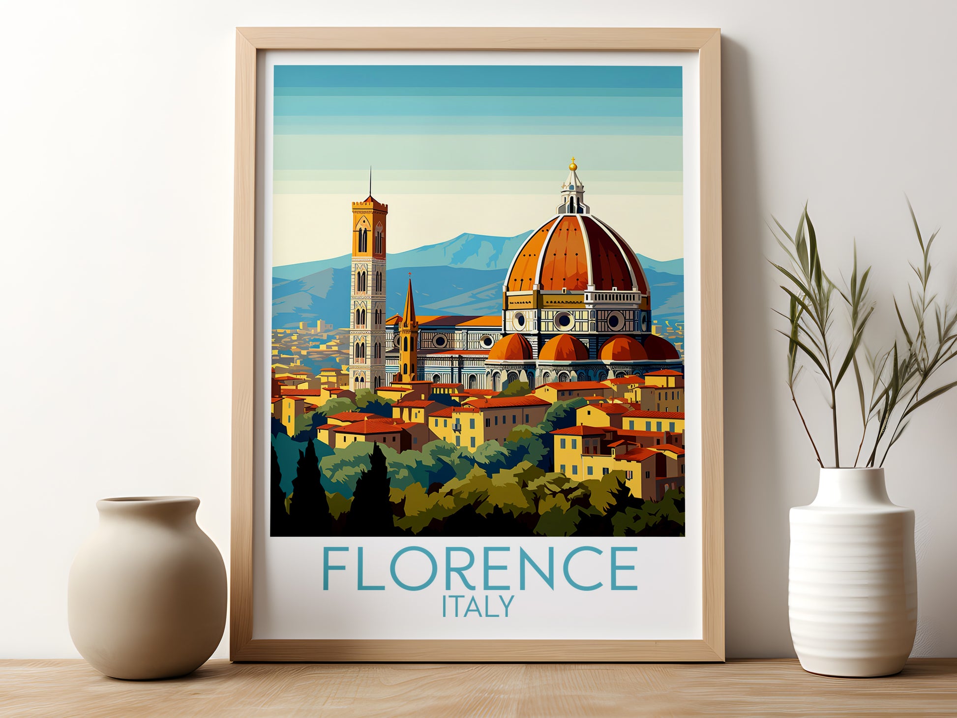 florence travel poster for kitchen italy