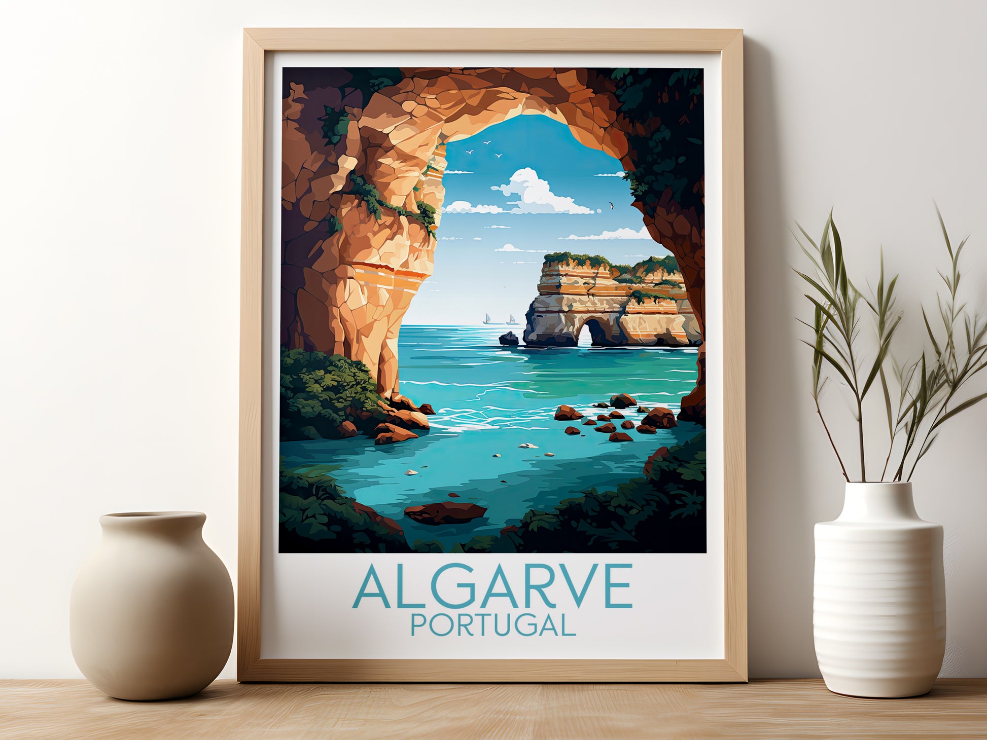 algarve travel poster for kitchen portugal