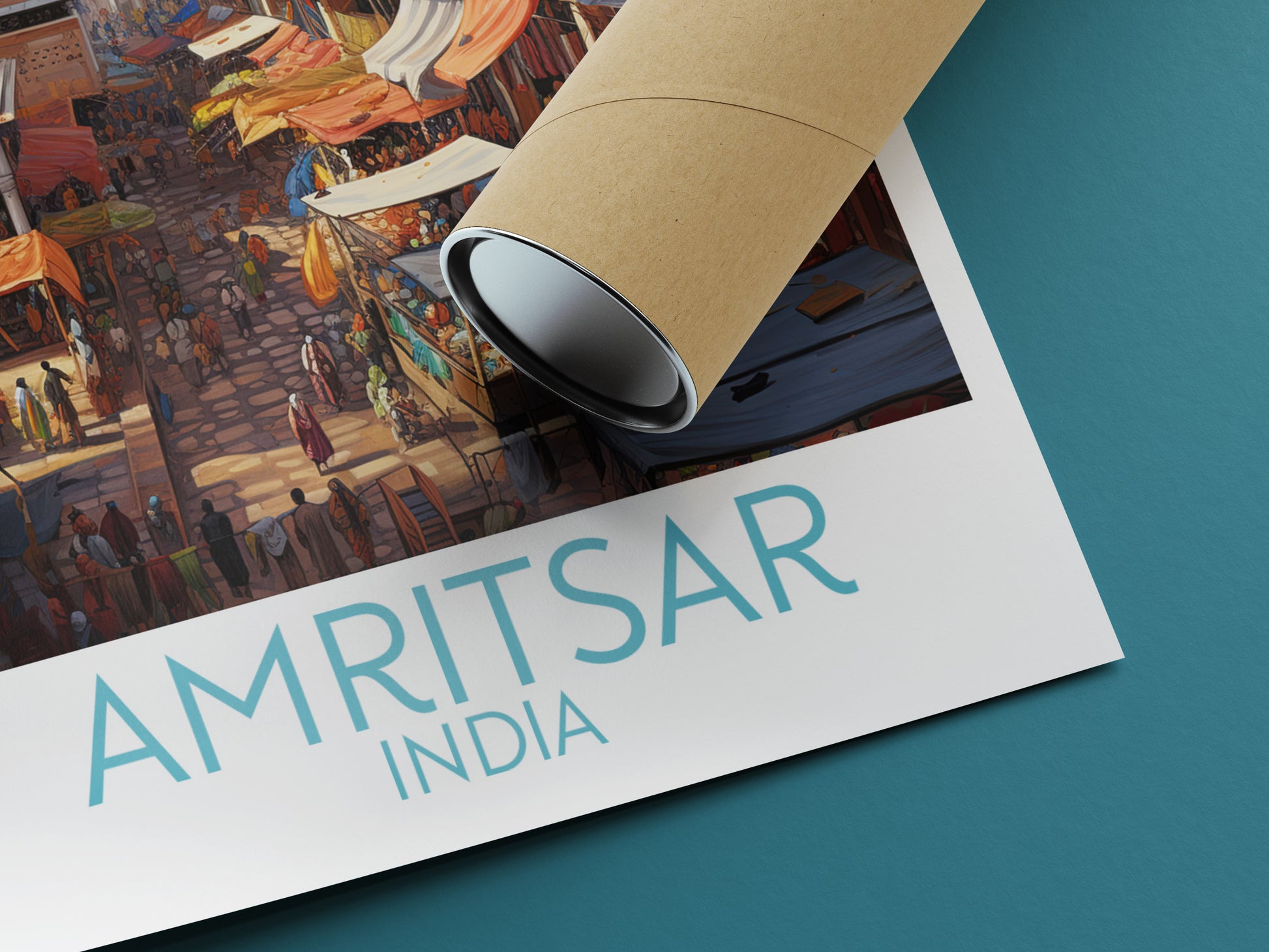 amritsar travel poster rolled india