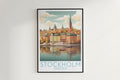 stockholm travel poster hanged on the wall sweden