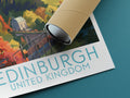 edinburgh travel poster rolled united kingdom