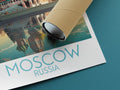 moscow travel poster rolled russia