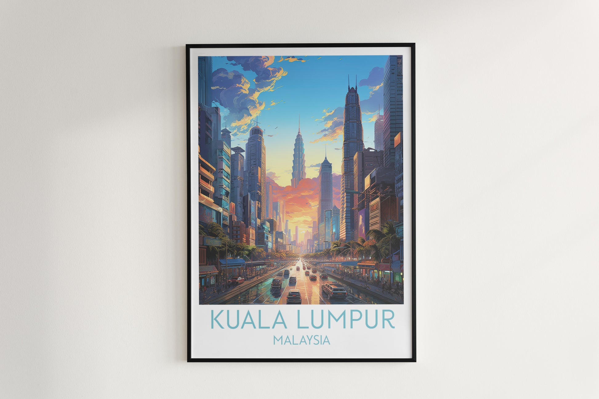 kuala lumpur travel poster hanged on the wall malaysia