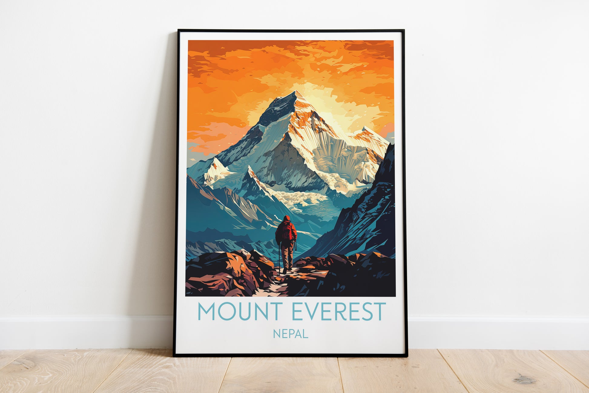 mount everest travel poster on the ground nepal