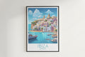 ibiza travel poster hanged on the wall spain