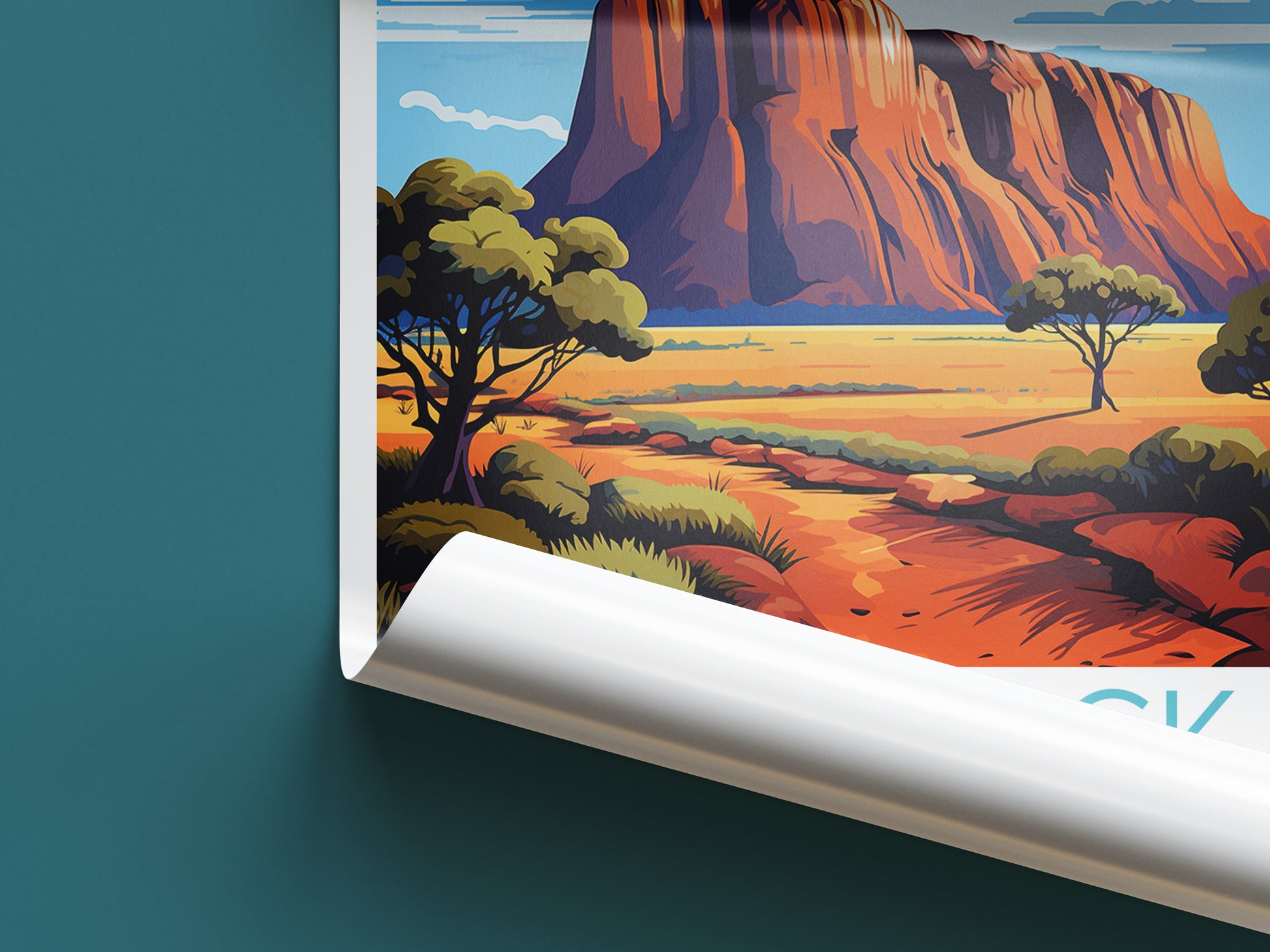 ayers rock travel poster roll up australia