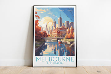 melbourne travel poster on the ground australia