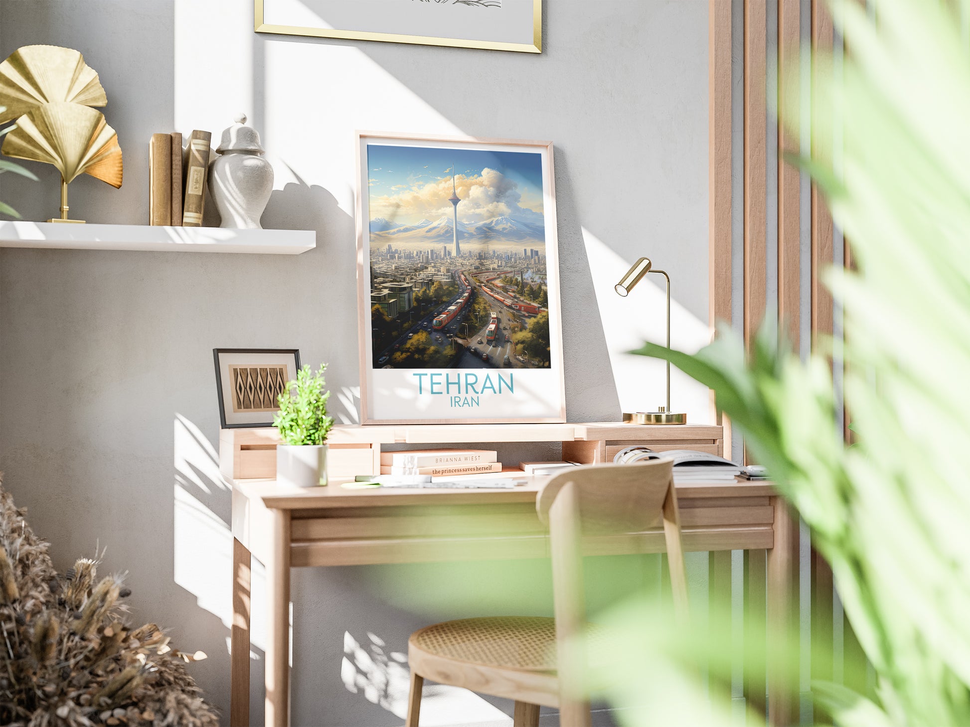 tehran travel poster on desk iran