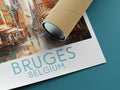 bruges travel poster rolled belgium