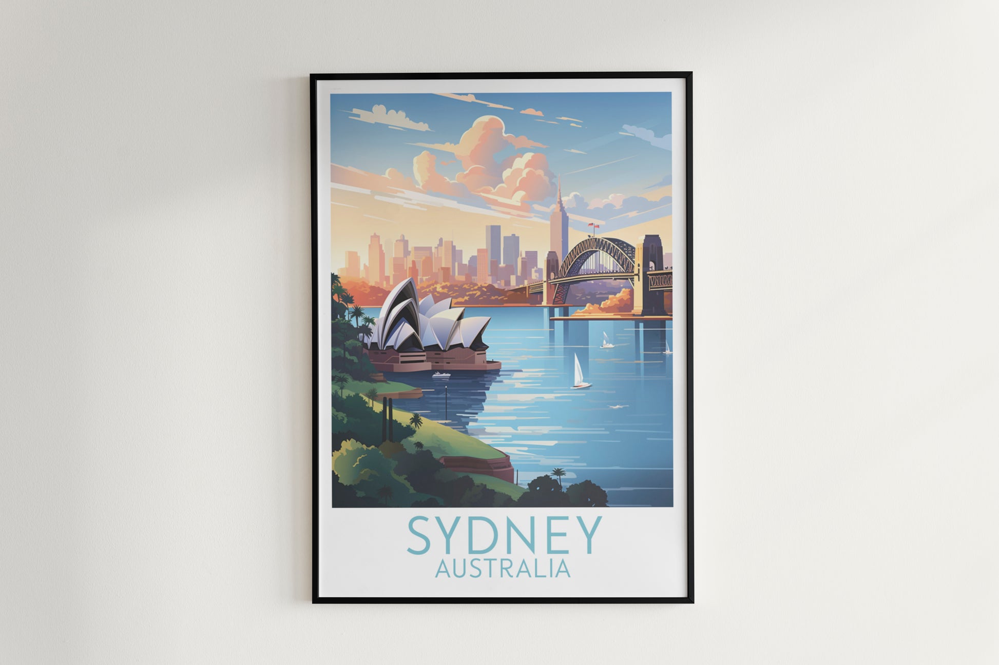 sydney travel poster hanged on the wall australia