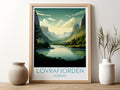 lovrafjorden travel poster for kitchen norway