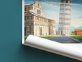 pisa travel poster roll up italy