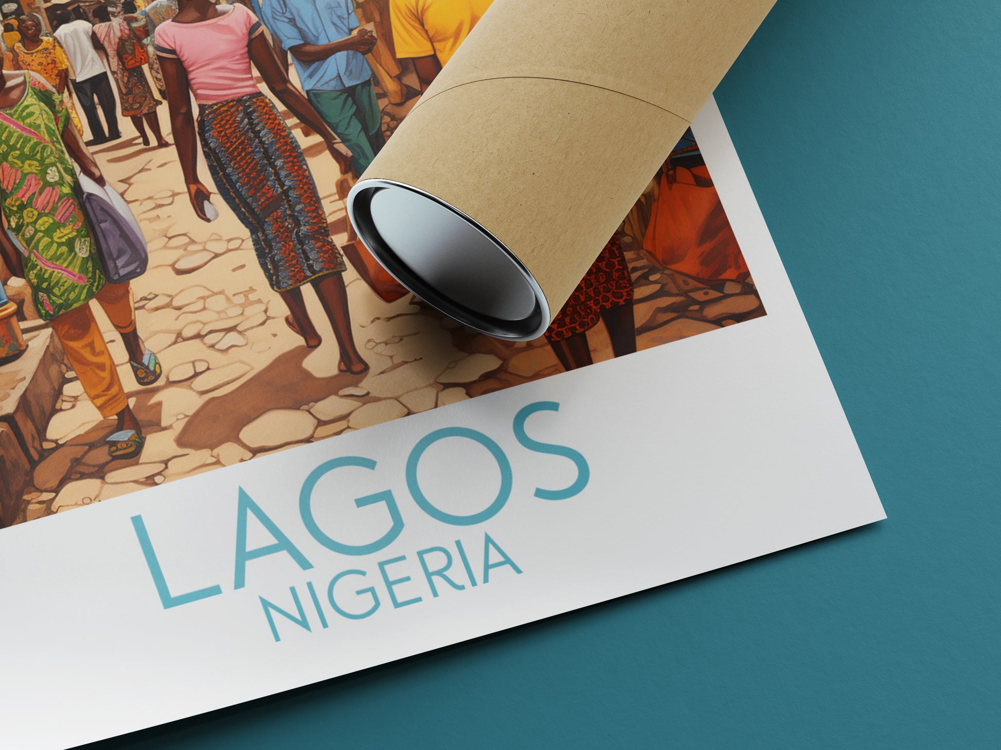 lagos travel poster rolled nigeria