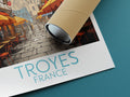 troyes travel poster rolled france