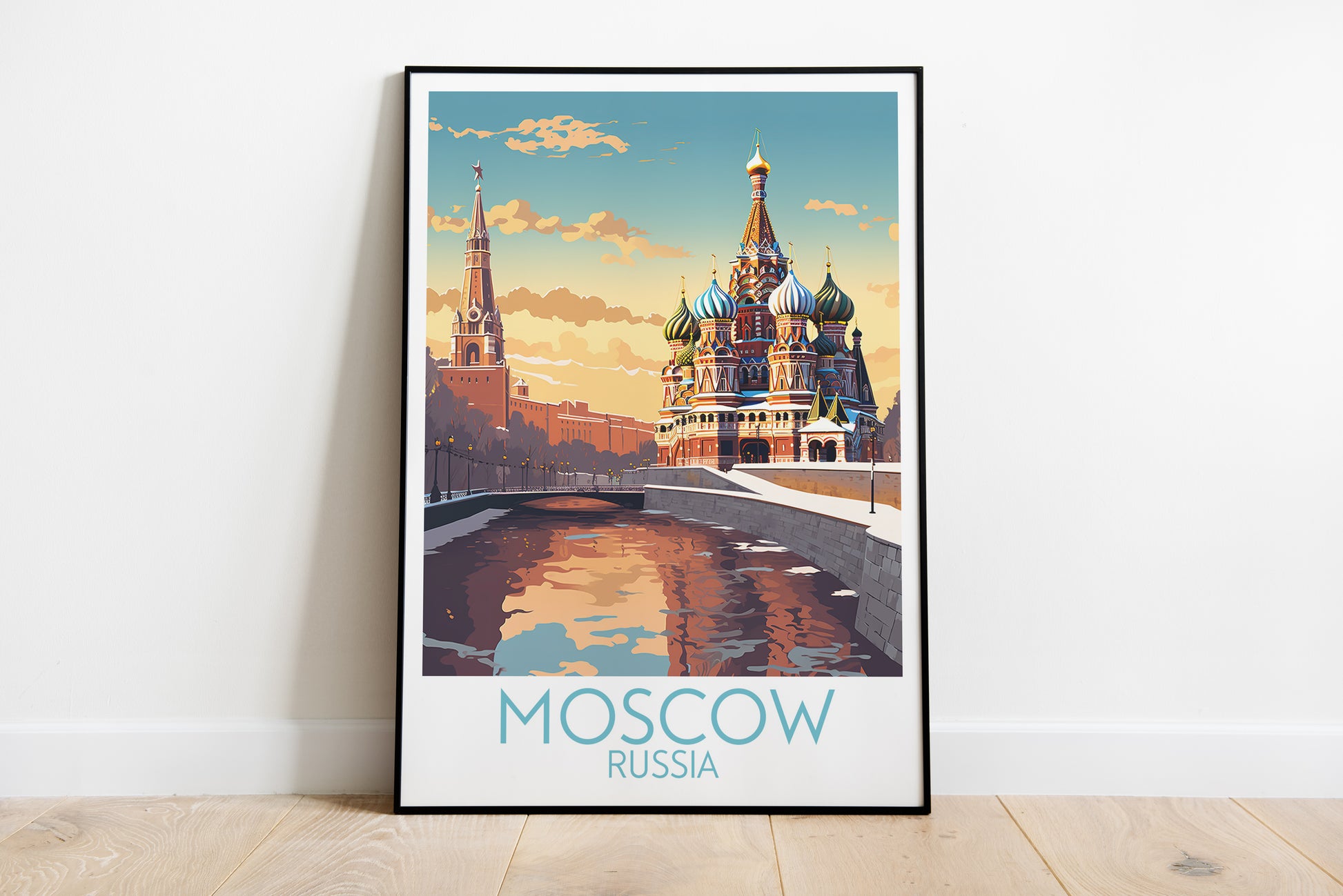 moscow travel poster on the ground russia