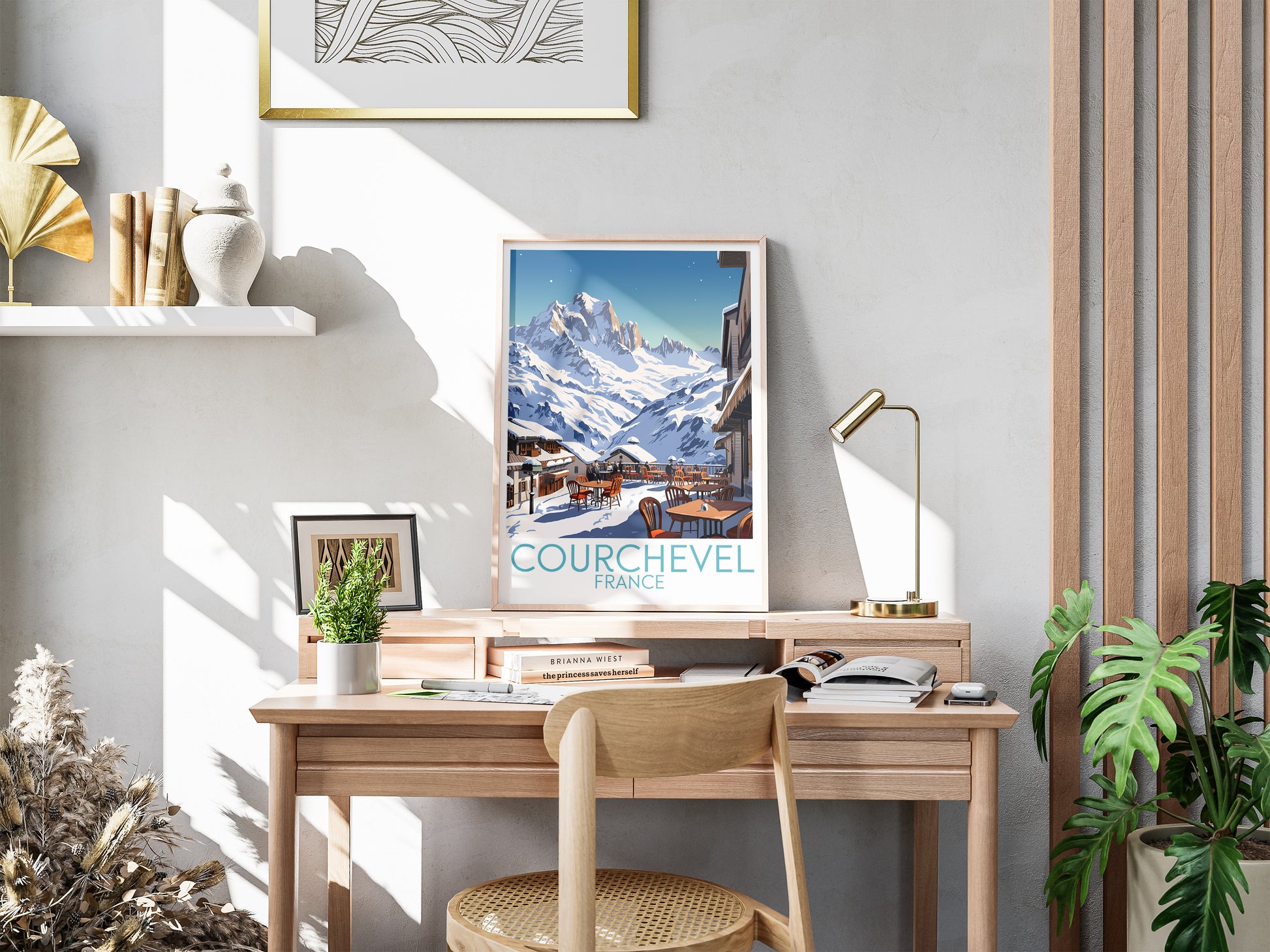 courchevel travel poster for desk france