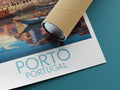 porto travel poster rolled portugal