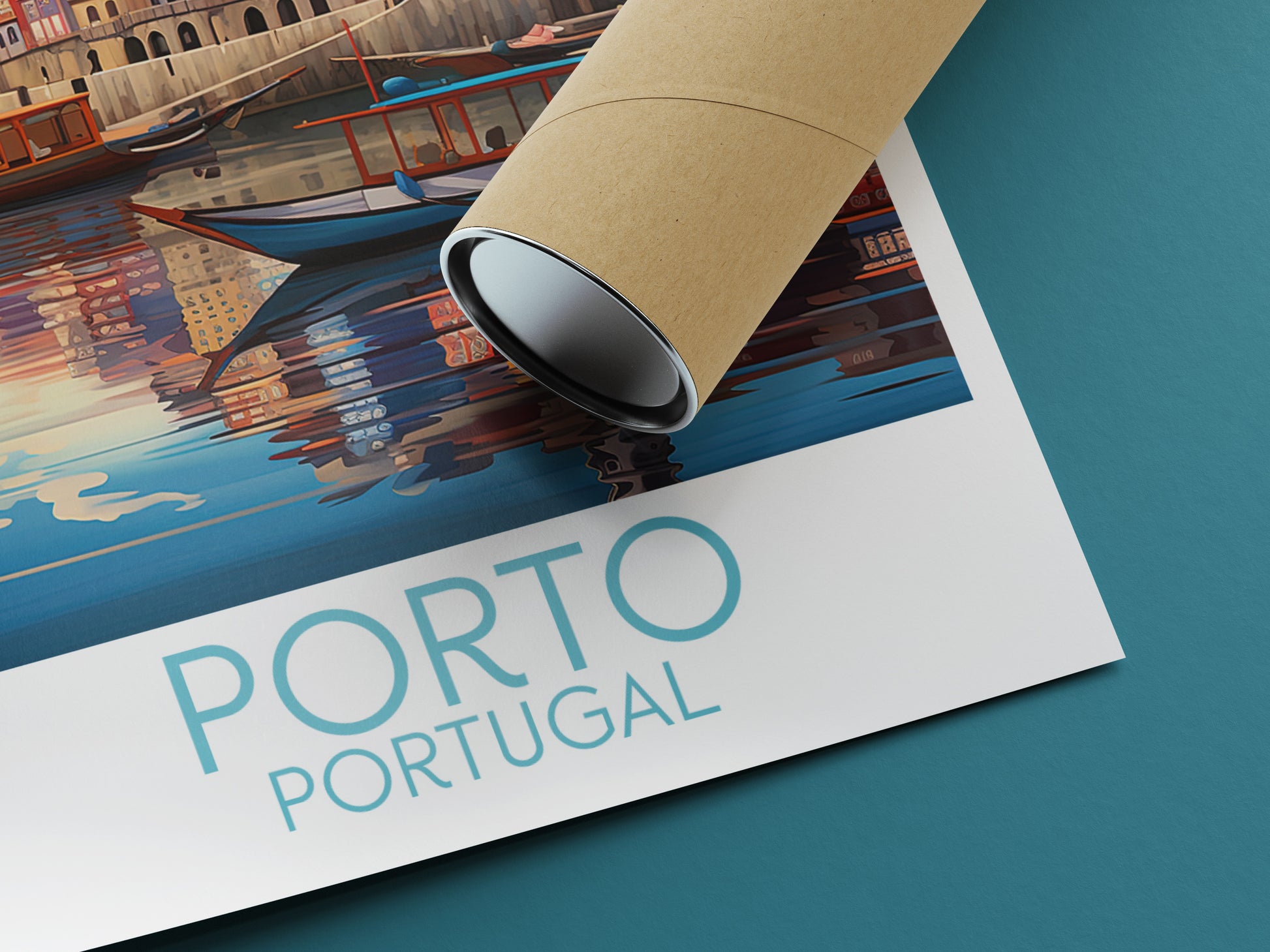 porto travel poster rolled portugal