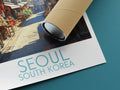 seoul travel poster rolled south korea