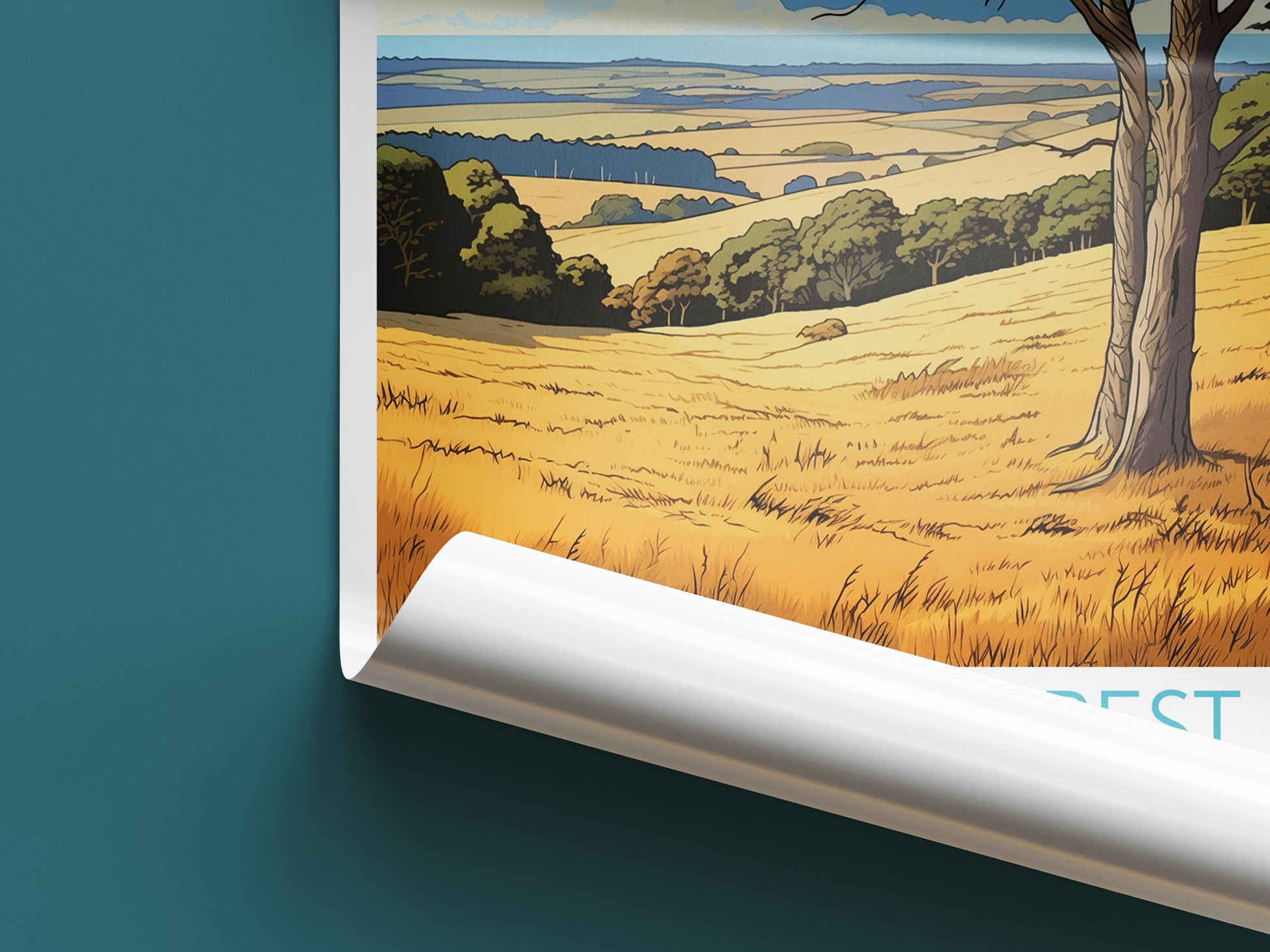 ashdown forest travel poster roll up east sussex