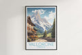 vallorcine travel poster hanged on the wall france