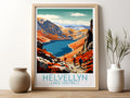 helvellyn travel poster for kitchen lake district