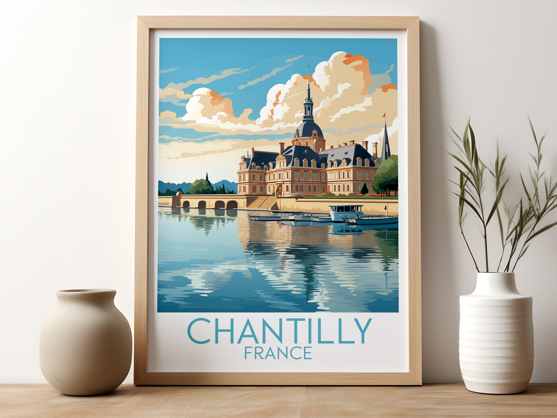 chantilly travel poster for kitchen france