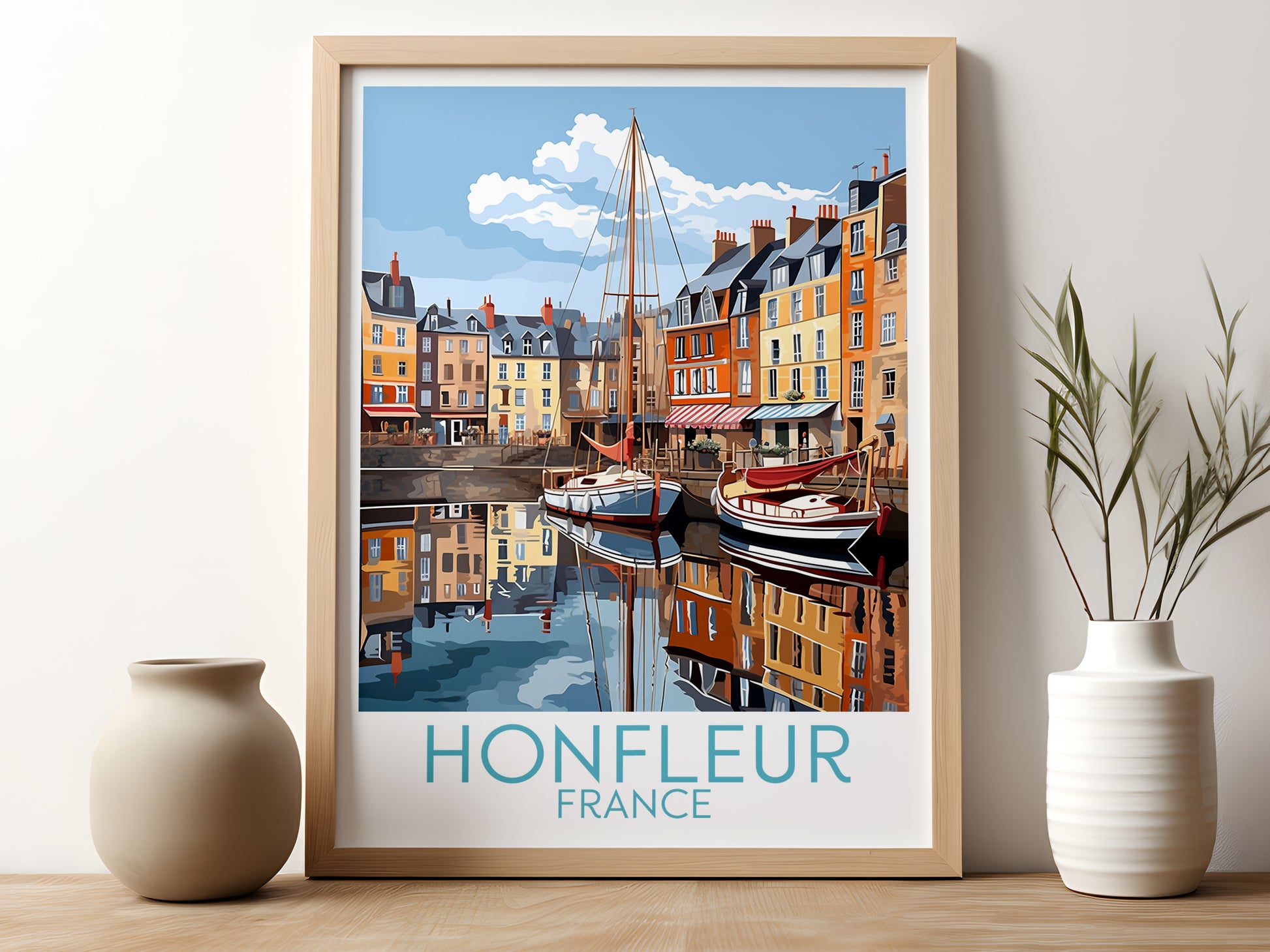 honfleur travel poster for kitchen france