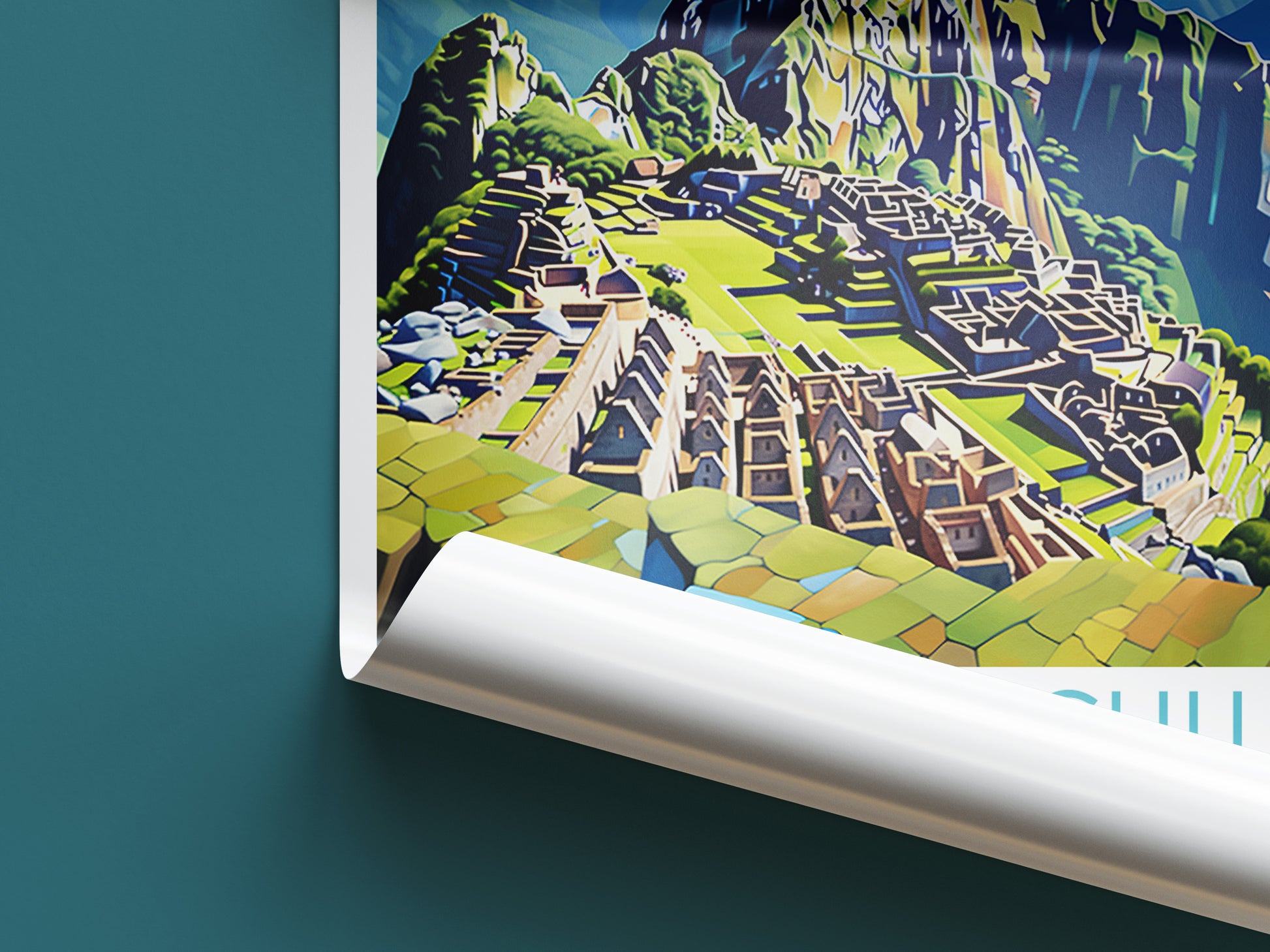 machu picchu travel poster roll up peru